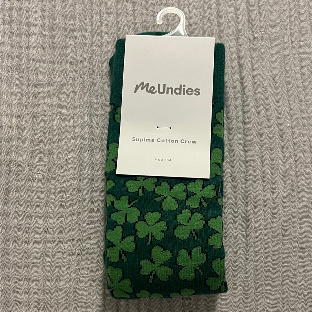 MeUndies Supima Cotton Shamrock Socks - Green